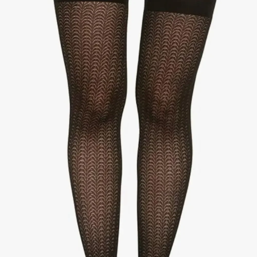 NEW Assets by Sara Blakely Spanx Black Textured Wish Bone Tights 2049 Size 3